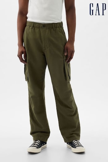 Gap Green Cargo Trousers contains Linen (K93279) | £55