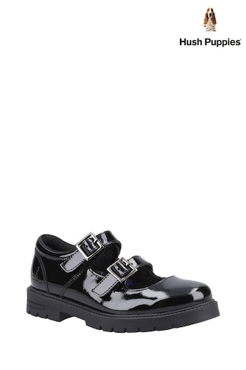 Hush Puppies Junior Ella Patent Black Shoes (K93286) | £53