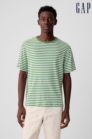 Gap Green Short Sleeve Crew Neck Stripe T-Shirt (K93290) | £20