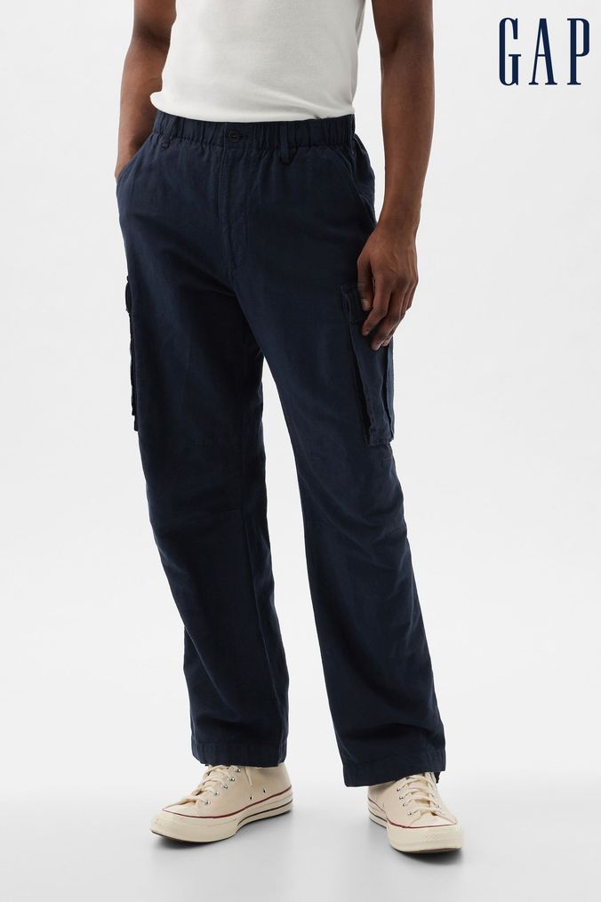 Gap mens linen pants deals