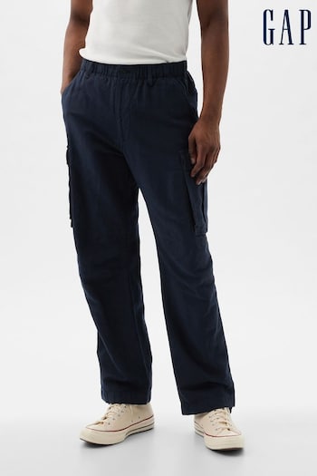 Gap Blue Cargo Trousers contains Linen (K93293) | £55