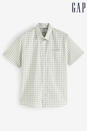 Gap Neutral Stretch Standard Fit Short Sleeve Poplin Shirt (K93296) | £25