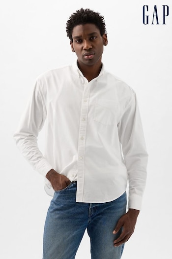 Gap White Oversized Long Sleeve Oxford Shirt (K93306) | £35