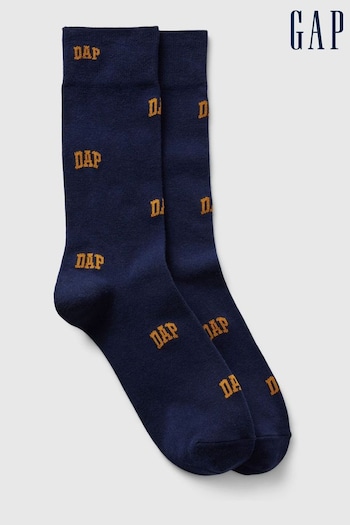 Gap Navy/Blue Dapper Dan Logo Crew Socks (K93316) | £8