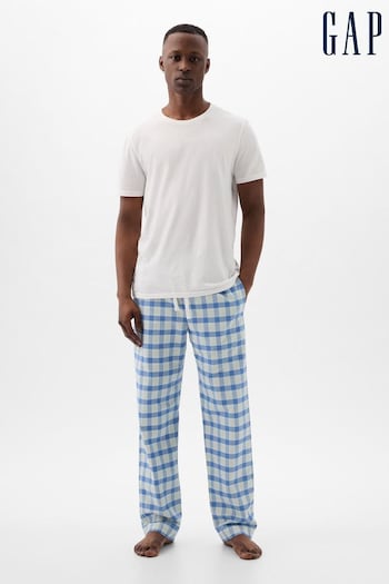 Gap Blue Check Soft Pyjama Bottoms (K93328) | £30
