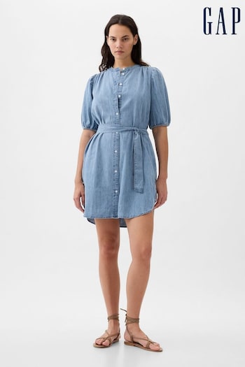 Gap Blue Puff Sleeve Denim Mini Dress (K93348) | £50