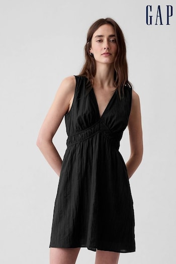 Gap Black Crinkle Cotton Mini Dress (K93371) | £40