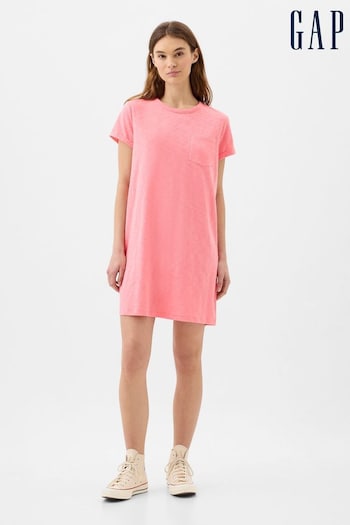 Gap Pink Crew Neck Short Sleeve Pocket T-Shirt Dress (K93390) | £20