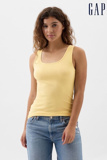 Gap Yellow Ribbed Scoop Neck Thick Strap Vest (K93412) | £8