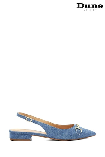 Dune London Blue Hopeful Snaffle Slingback Shoes (K93460) | £85