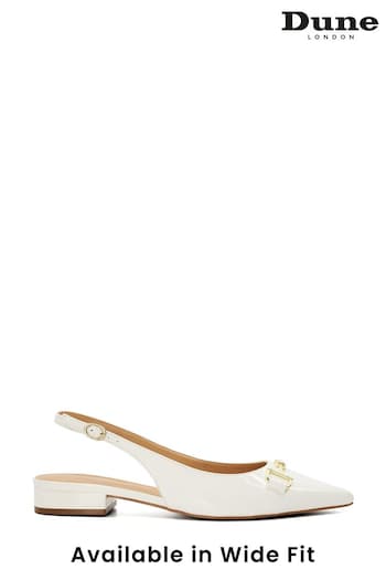 Dune London White Hopeful Snaffle Slingback Sandals (K93504) | £85