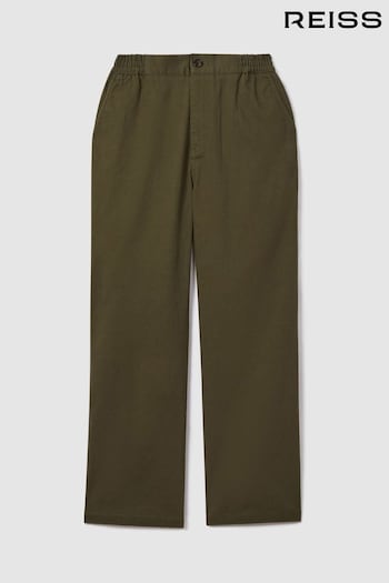 Reiss Sage Colter Senior Elasticated Waist Cotton Blend Connection Trousers (K93525) | £42