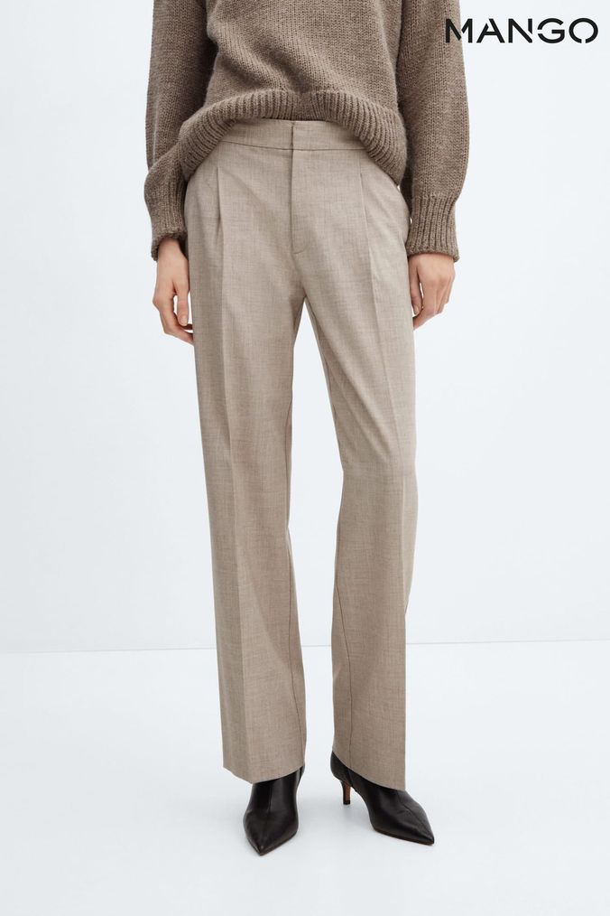 Mango cream clearance trousers