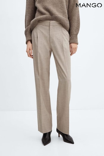 Mango Flecked Straight Trousers (K93607) | £36