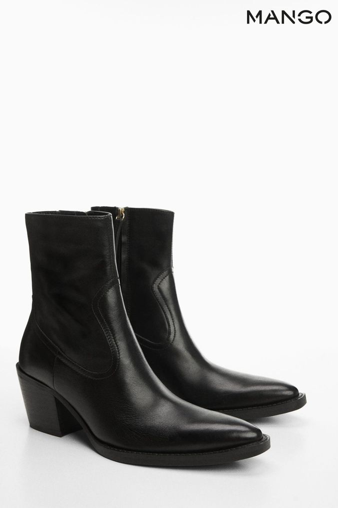 Buy Women s Mango Leather Boots Online Next UK