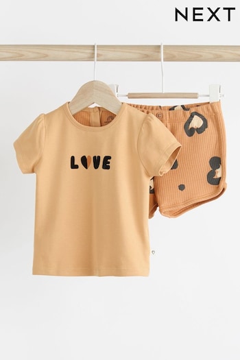 Leopard Print Baby T-Shirt and Shorts Set (K93670) | £10 - £12