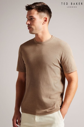Ted Baker Brown Tywinn Regular Plain T-Shirt (K93675) | £29