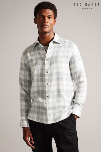 Ted Baker Grey Abacus Check Flannel Shirt (K93676) | £99