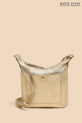 White Stuff Gold Mini Fern Leather Cross-Body Bag (K93734) | £50