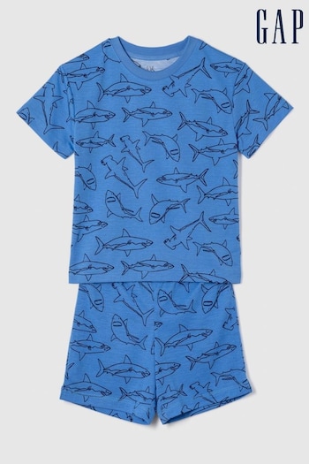 Gap Blue Shark Print Short Pyjama Set (4-13yrs) (K93830) | £20