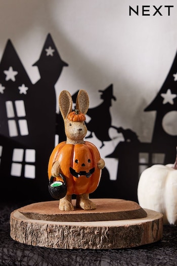 Orange Halloween Trick Or Treat Rabbit Ornament (K93969) | £10