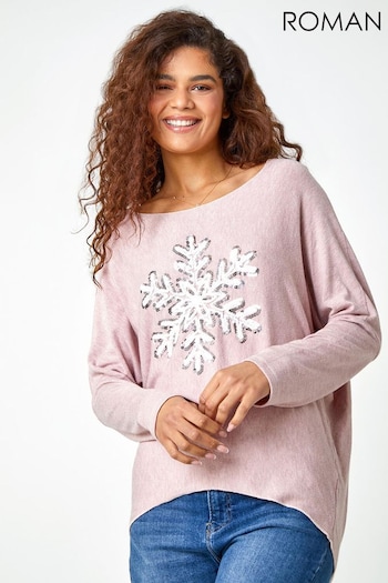 Roman Pink Snowflake Knitted Top (K94031) | £35