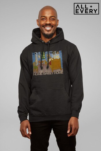 All + Every Black Home Sweet Home Van Gogh Mens Hooded Sweatshirt (K94077) | £40