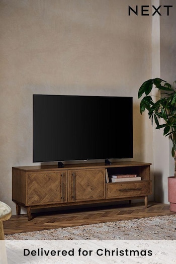 Dark Clayton Oak Marquetry Wide TV Unit (K94211) | £599