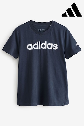 adidas Blue Slim Sportswear Essentials Logo 100% Cotton T-Shirt (K94972) | £18