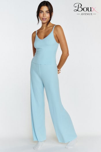 Boux Avenue Blue Modal Rib Flare Trousers (K95519) | £28