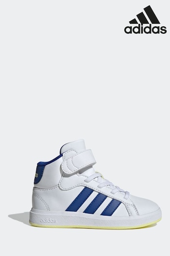 adidas Off White Kids Grand Court Mid Shoes (K95694) | £35