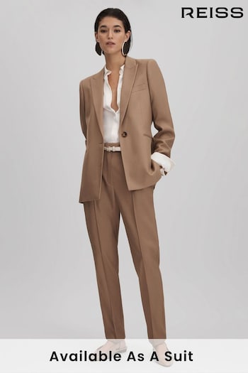 Reiss Mink Neutral Wren Petite Single Breasted Suit Blazer (K95909) | £250