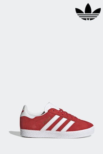 adidas original Red Kids Gazelle Trainers (K96085) | £45