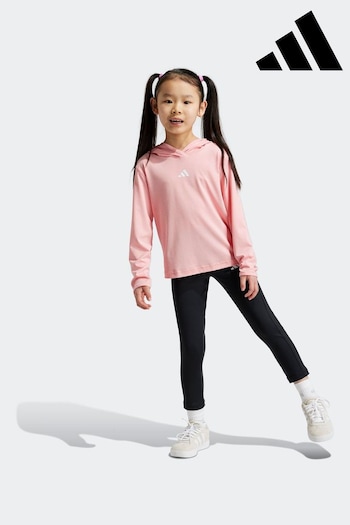 adidas Pink Kids Sports Top & Leggings Set (K96192) | £33