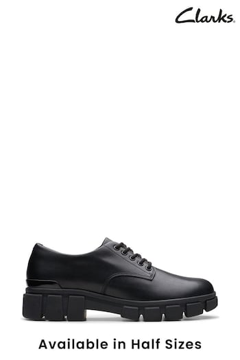 Clarks Black Leather Evyn Lace Y Shoes (K96197) | £52 - £54