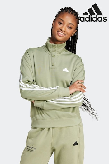 adidas stuff Green Iconic 3 Stripe Track Top (K96323) | £60