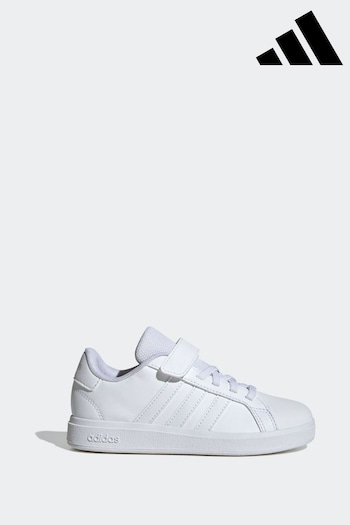 adidas Dove White Kids Grand Court 2.0 Shoes (K96804) | £28