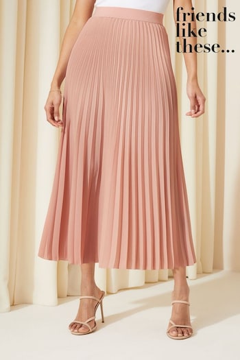 Новий бюст calvin Sand klein Blush Pink Pink Pleat Summer Midi Skirt (K96835) | £36