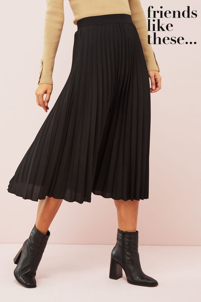 Women s Black Pleated Skirts Next Official Site