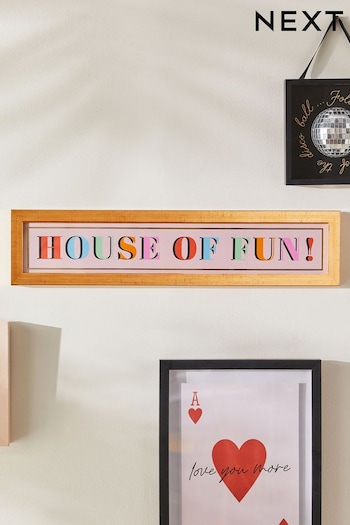 Pink House of Fun Framed Wall Art (K96935) | £16
