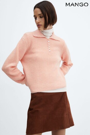 Mango Pink Knitted Polo Neck Sweater (K96981) | £15.50