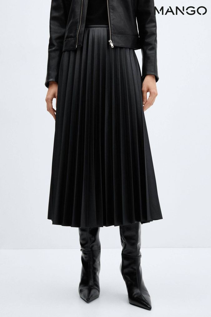 Mango a line midi faux leather skirt sales