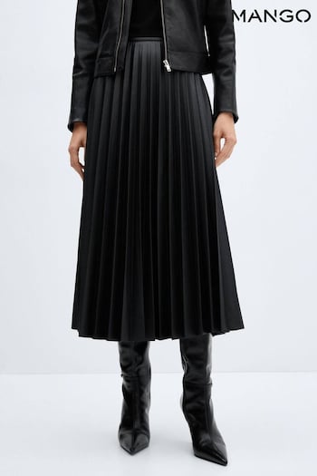 Mango Leather-Effect Pleated Skirt (K97003) | £56