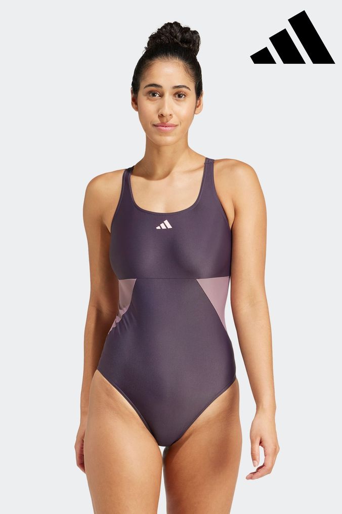 Women s adidas Swimwear adidas Black Blue Swimsuits Next UK