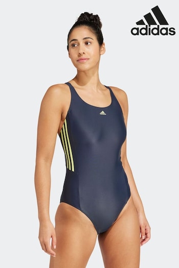 adidas Bright Blue Mid 3 Stripes Swimsuit (K97458) | £35