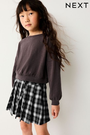 Monochrome Pleated Check Skirt (3-16yrs) (K97500) | £16 - £21