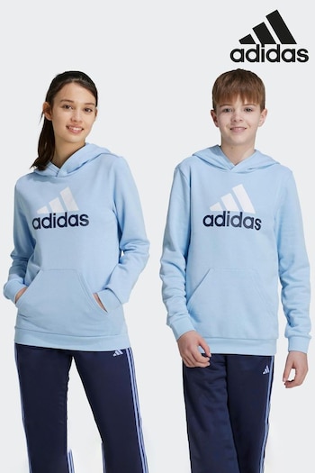 adidas Blue Sportswear Essentials Two Colored Big Logo Cotton Hoodie (K97578) | £30