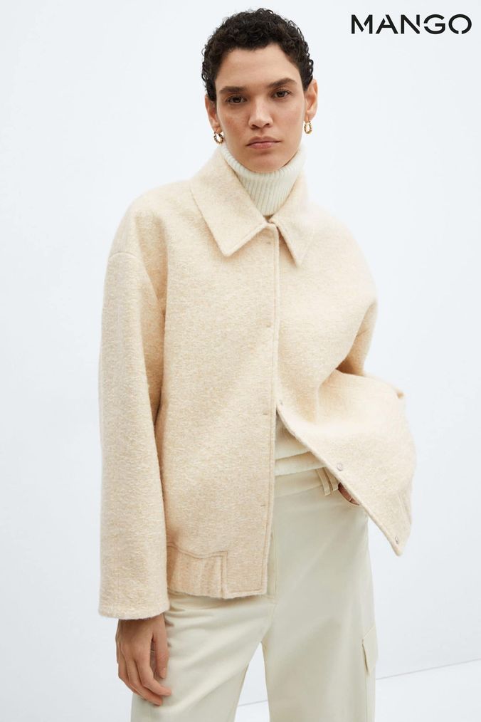 Mango cream teddy coat online