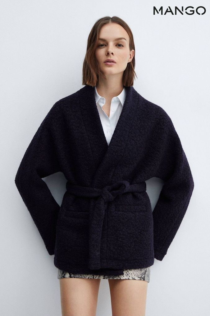 Mango clearance borg coat