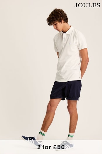 Joules Woody Chalk White Slim Fit Cotton Polo Shirt (K97756) | £29.95